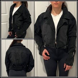 MADDEN NYC Women’s Cropped Black Jean Jacket Size XXL